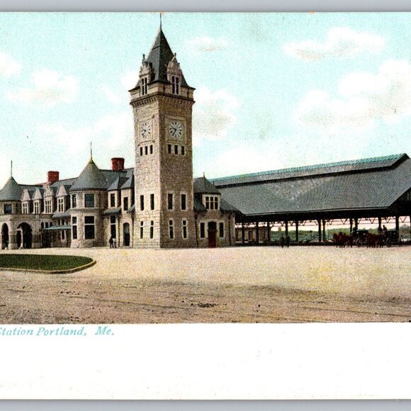 Postcard  Unposted  Maine Union Station Portland Me #1237 - Picture 1 of 2